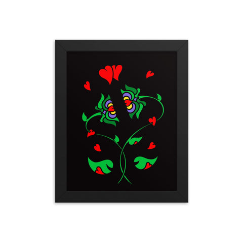 Face to Face green/red Framed print
