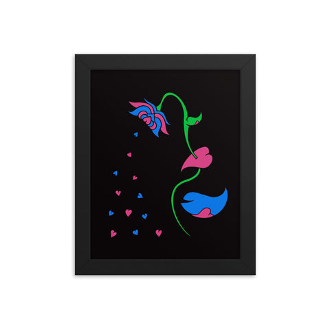 Sewing Seeds pink/blue Framed print
