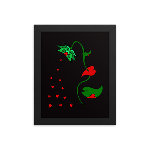 Sewing Seeds green/red Framed print