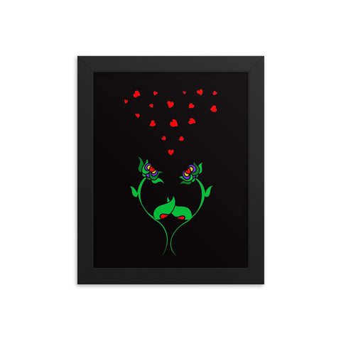 Hand in Hand green/red Framed print