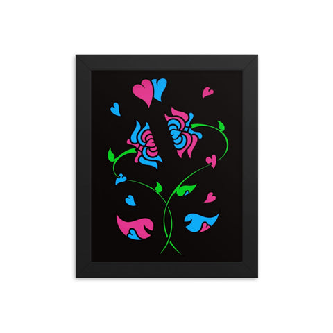 Face to Face pink/blue Framed print