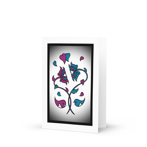 Face to Face blue/pink Greeting card