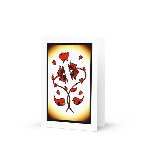 Face to Face red/black Greeting card
