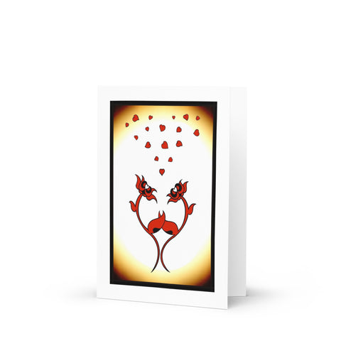 Hand in Hand red/black Greeting card