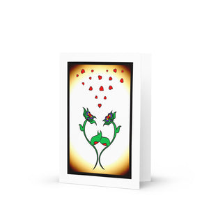 Hand in Hand green/red Greeting card