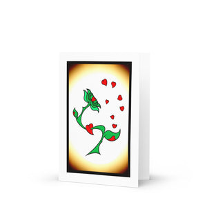 The Juggler green/red  Greeting card