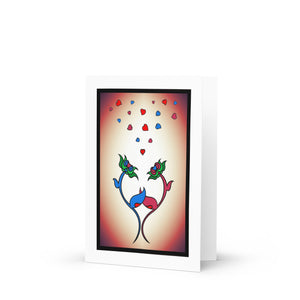 Hand in Hand pink/blue2 Greeting card