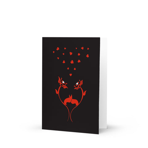 Hand in Hand black/red Greeting card