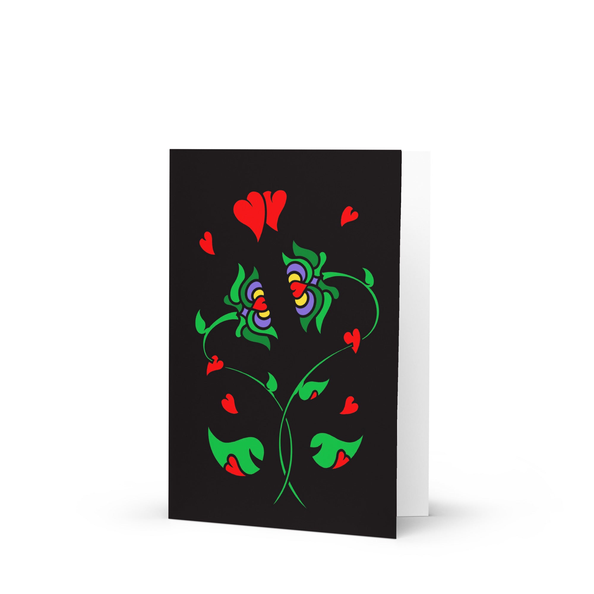 Face to Face green/red Greeting card