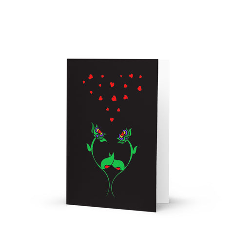 Hand in Hand green/red Greeting card