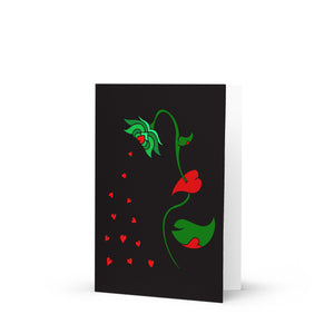 Sewing Seeds green/red Greeting card