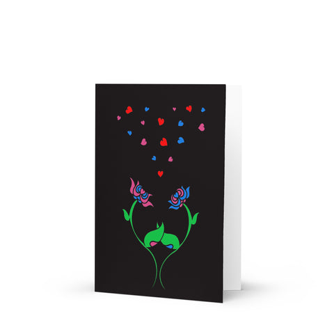 Hand in Hand pink/blue Greeting card