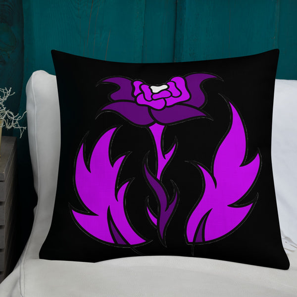 FLWR 5 pink/purple/black Premium Pillow