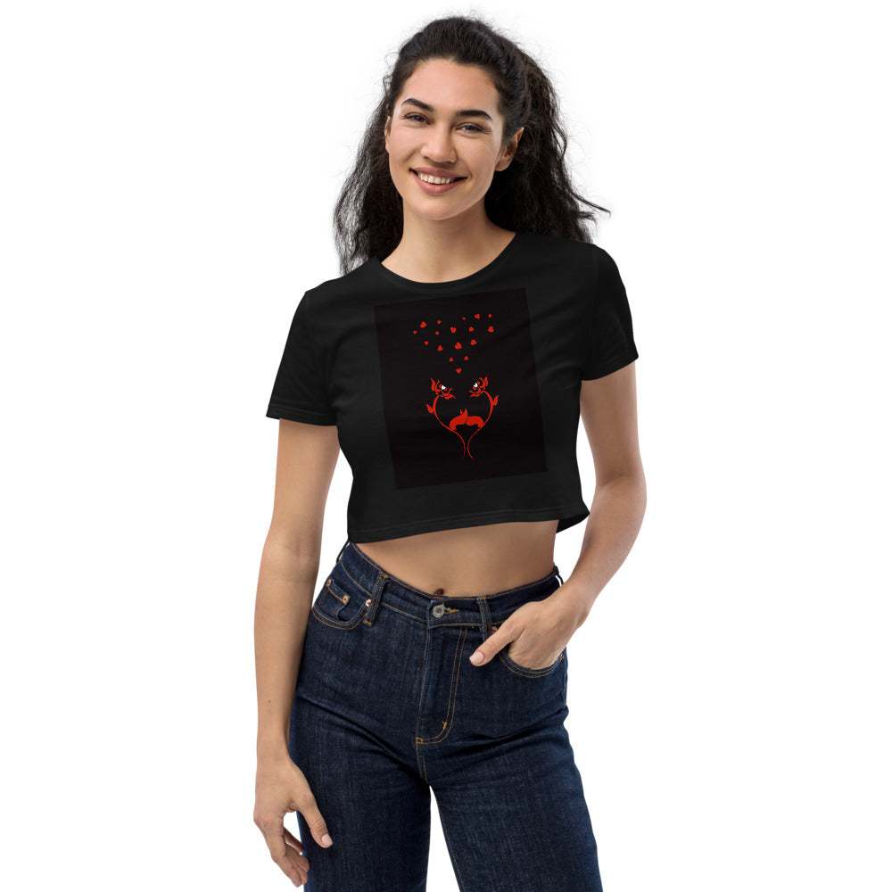 Hand in Hand black/red Organic Crop Top