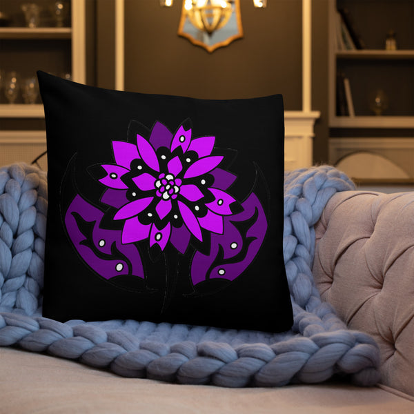 FLWR 16 pink/purple/black Premium Pillow
