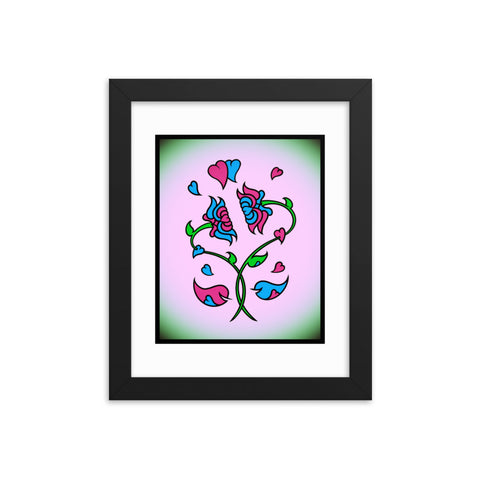 Face to Face pink/blue Framed print